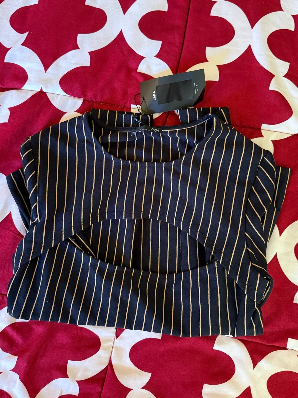 Zara Striped Cutout Top